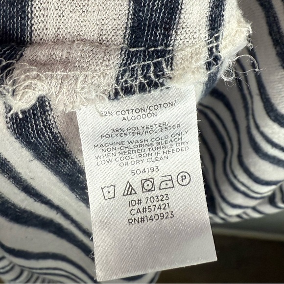 Lou & Grey For Loft V-neck Black White Striped Tee Maxi Dress LightWeight XS - Picture 6 of 11